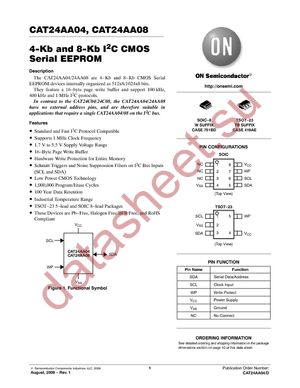 CAT24AA08WI-GT3 datasheet  